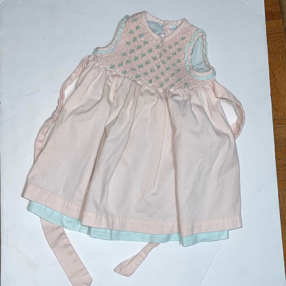 Ralph Lauren Pink and green smocked dress 18 months - Picture 2 of 6